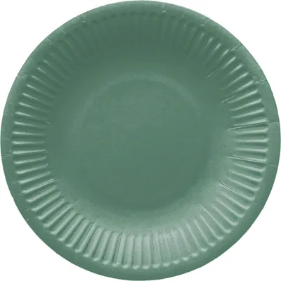 Obrázek produktu pro Kulatý papírový talíř „tmavě zelený“, průměr 18 cm, 8 kusů.
