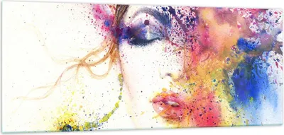 Produktbild von Bilder auf glas - Frau Abstraktion - 100x40cm - Glasbilder - Wandbilder - Kunstdruck - zum Aufhängen bereit - Wanddekoration aus Glas - Glas Bilder - Wandbild auf Glas - Einteilig - GAB100x40-3849