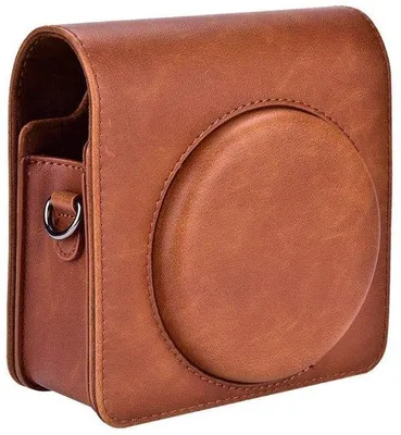 Produktbild von Klein Kamera-Tasche aus Kunstleder mit abnehmbarem Deckel und Schultergurt für Kamera - Braun