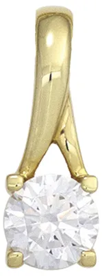 Immagine prodotto di Ciondolo solitario con zircone bianco, in oro giallo 333, gioiello da donna