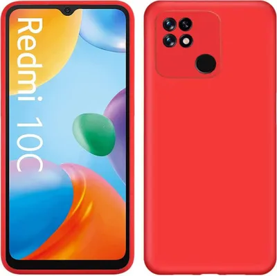 Produktbild von Redmi 10C Hülle, Flüssig Silikon Weich Gummi Schutzhülle für Xiaomi Redmi 10C Rot