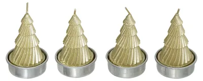 Obrázek produktu pro Svíčky ve tvaru vánočnícho stromku, tealight, 4 ks