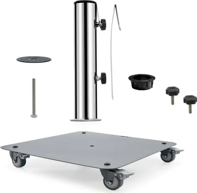 Produktbild von Doppler Universalplatte Vario mit Rollen plus Standrohr für Sonnenschirme
