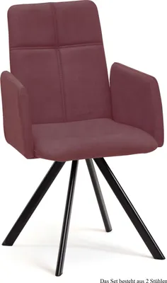 Produktbild von Armlehnstuhl drehbar (2er-Set) Desha 52x92x60 Schwarz/Marsala
