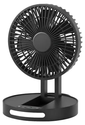 Produktbild von Tragbarer Ventilator 3600mAh Akku 5 Geschwindigkeiten Naturwind USB-C leise faltbar 180° einstellbar Tisch Ventilator für Büro Outdoor