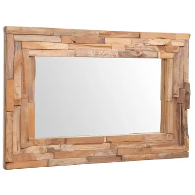 Zdjęcie produktu dla vidaXL Lustro dekoracyjne teak 90 x 60 cm prostokątne