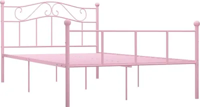 Obrázek produktu pro vidaXL Postelový rošt růžový kov 140×200 cm