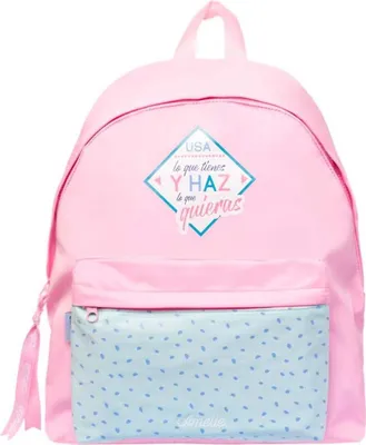Produktbild von Amelie, Schulrucksack Polyester Pastell Kollektion 2 Fächer leicht, Rosa
