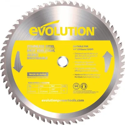 Image de Lame en carbure de tungstène pour acier inoxydable, EVOLUTION, 302, 303 et 304, 90 dents, alésage 20 mm diam. 355 mm
