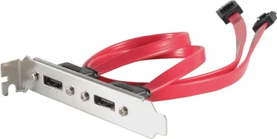 Produktbild von shiverpeaks BASIC-S Slotblech mit 2 x eSATA Anschluss 1 x SATA 7 Pol Stecker auf 2 x eSATA 7 Pol Buchse, inkl
