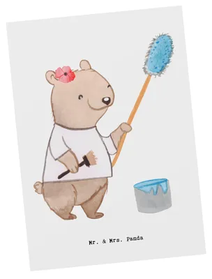 Produktbild von Mr. & Mrs. Panda Grußkarte Malerin Herz - Weiß - Geschenk, Kunstkarten, Ansichtskarte, Maler, Malerbetrieb, Gesellenprüfung, Ansichtskarten, Postkarten, Malermeisterin