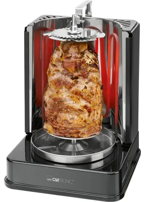Produktbild von Clatronic® Döner-Vertikal-Multigrill | Perfekt für Gyros, Kebab & mehr | Fettfreies Grillen zuhause | Inkl. Drehspieß & 6 Fleischspieße | DVG 3686