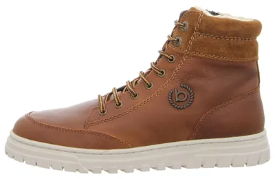 Image de Bugatti - Bottines à lacets pour hommes, doublure chaude, couleur marron, style décontracté