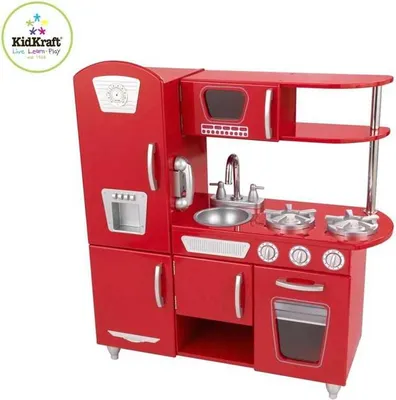 Produktbild von KidKraft Kinder Holz Spielküche retro rote Vintage; 53173