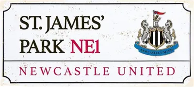 Obrázek produktu pro Newcastle United FC - Retro pouliční nápis, kovový BS6458 (jedna velikost) (bílý)