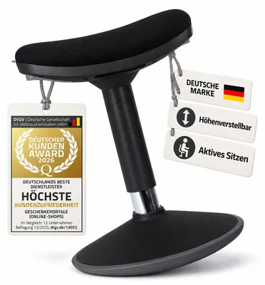 Produktbild von Gepolsterte Stehhilfe; Wackelhocker mit Schwingeffekt; Farbe: Schwarz; Größe: S