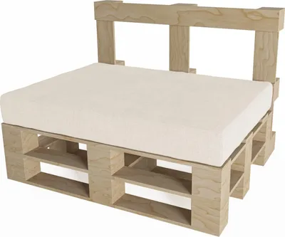 Produktbild von chilly pilley Palettenkissen Waschbar Gartenkissen für EU Paletten Palettenpolster Bezug abnembar mit Reißverschluss viele Farben und Größen (Sitzkissen120x80x10 creme)