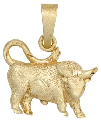 Produktbild von Anhänger Stier Horoskop Sternzeichen 925 Silber vergoldet mattiert Halsschmuck