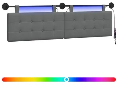 Produktbild von Hängendes Kopfteil Mit LED Licht Dunkelgrau Stoff