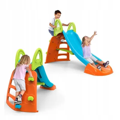 Image de FEBER Toboggan et mur d'escalade 2 en 1 pour enfants 3+ 190 cm