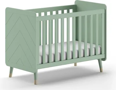 Produktbild von Babybett Kamillah 124x68x96 Gitterbett MDF Olive Grün