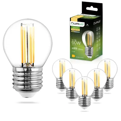 Produktbild von LUMILED LED Lampen E27 P45 7W ersetzt 60W 6 Stück 770lm 3000K Warmweiß 360° 230V Kugelform Kugel LEDs Lampe