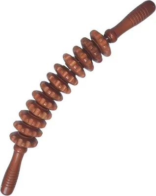 Produktbild von Famanu Massageroller aus Holz für Muskelentspannung und Gua Sha-Massage - gebogen