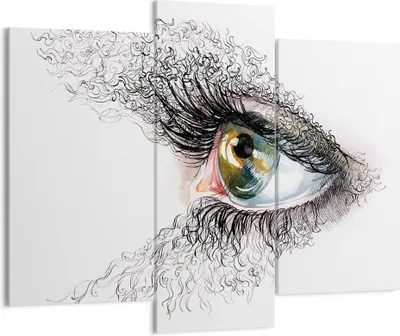 Produktbild von Bild auf Leinwand - Leinwandbild - Auge Menschliches Illustration Erwachsenen- - 130x100cm - Wand Bild - Wanddeko - Leinwanddruck - Bilder - Kunstdruck - Leinwand bilder - Wandkunst - CB130x100-3002