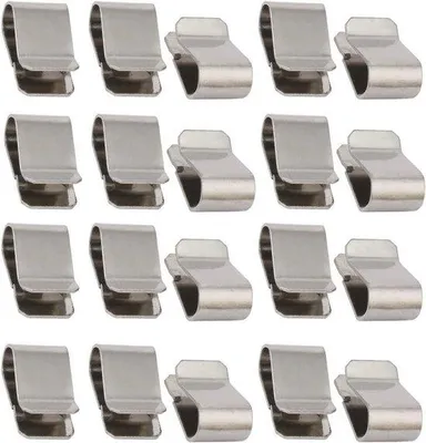 Obrázek produktu pro Sada nerezových U-sponek – 20 ks – stříbrná – rozměry 21,4 mm x 12 mm