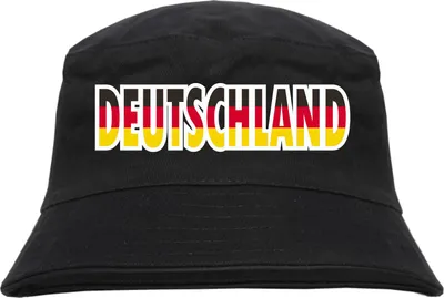 Produktbild von Deutschland Fischerhut - mehrfarbig bedruckt - Anglerhut S/M Schwarz