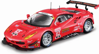 Zdjęcie produktu dla BBURAGO Ferrari Racing – 488 GTE 2017, Model samochodu sportowego, Wstępnie zmontowany, 1:43, Ferrari 488 GTE, Każda płeć, Metal, Plastik
