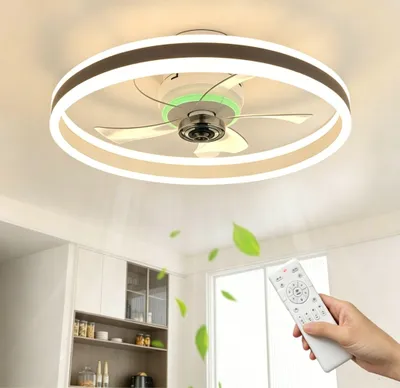 Produktbild von Deckenventilator RGB Deckenventilator mit Licht, Fernbedienung, 6 Geschwindigkeiten 82W Leise Deckenlampe mit Ventilator, Dimmbare Timer Lichtspeicher