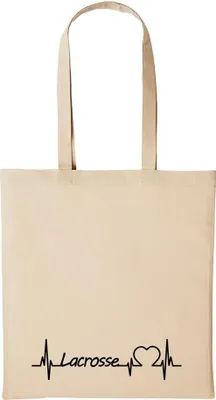 Produktbild von Huuraa Baumwollbeutel Lacrosse Geschenk Einkaufstasche Natural 10 Liter Baumwolle Lacrosse Accessoire