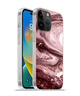 Produktbild von MuchoWow® Handyhülle Schutzhülle Hülle für Apple iPhone 14 Pro - Softcase Marmor - Gold - Rosa Silikon Softcase Handy Hülle - Umschlag