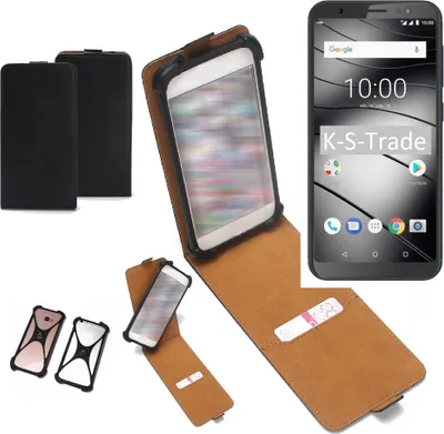 Produktbild von K-S-Trade Handyhülle Schutzhülle kompatibel mit Gigaset GS185 Case Cover Flip Style Bumper schwarz 1x