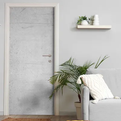 Produktbild von Türtapete selbstklebend | 200 x 90 cm Grauer Beton, Stein, Betonwand | Tür Aufkleber Poster Türfolie | Einteilig | Wasserfest 3D Türaufkleber Klebefolie Wandtattoo