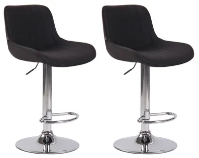 Produktbild von 2er Set Barhocker Lentini Stoff chrom schwarz