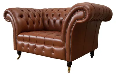 Obrázok produktu pre Chesterfield Design Stoff Couch Sessel 1.5 Sitzer Polster Sofas Lounge