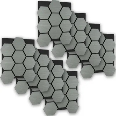 Produktbild von tectake® Akustikpaneele Sonic Shield Holzoptik in Eiche hellgrau je 76 x 62 x 1,8 cm, Größe flexibel anpassbar