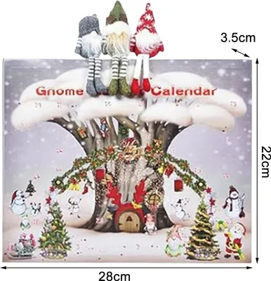 Produktbild von Weihnachtswichtel-Adventskalender 2024, 24-Tage-Countdown-Kalender mit Plüsch-Zwergspielzeug, Zwergpuppen-Set, Urlaubsdekoration
