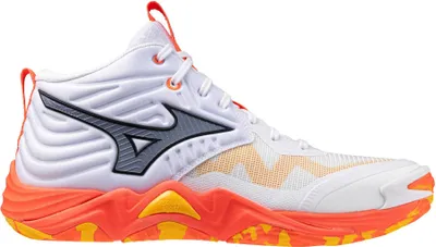 Zdjęcie produktu dla Buty do halowych sportów Mizuno Wave Momentum Elite Mid, białe, rozmiar EU 50, kolor biały, rozmiar EU 50