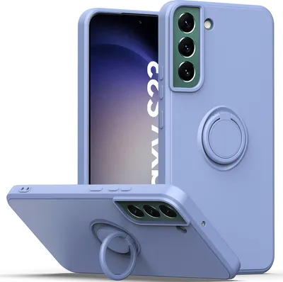 Produktbild von Samsung S23 Handyhülle, Ring Halter Ständer Kratzfeste Weiche Silikon schutzhülle für Samsung Galaxy S23 Violett