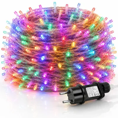 Obrázek produktu pro 50M 400LEDs, 8 světelných režimů, LED vánoční pohádková světla, pohádková světla elektřina průhledný kabel, vnitřní dekorace světlo, párty osvětlení, barevné