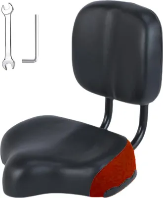 Image de Grande selle de vélo, siège de remplacement confortable, coussin large rembourré de mousse à mémoire de forme
