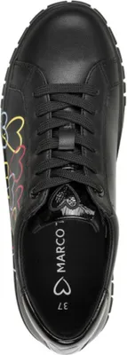Produktbild von MARCO TOZZI Damen Sneaker mit Plateau und mehrfarbigem Herz Muster 2-23711-44, Größe:39 EU, Farbe:Schwarz