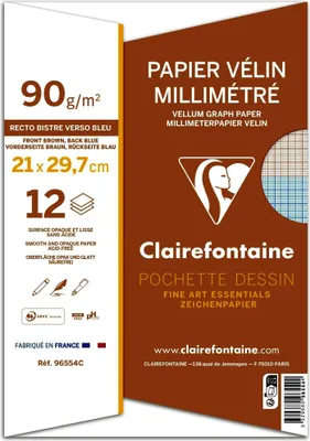Image de Papier millimétré A4 blanc 90g/qm 12 feuilles