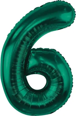 Image de Ballon en plastique, numéro 6, vert bouteille, 85 cm