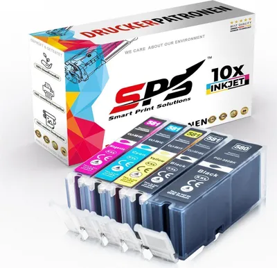 Produktbild von 10er Multipack Set kompatibel für Canon Pixma TS8251 (2987C026) Druckerpatronen PGI-580 CLI-581 XXL