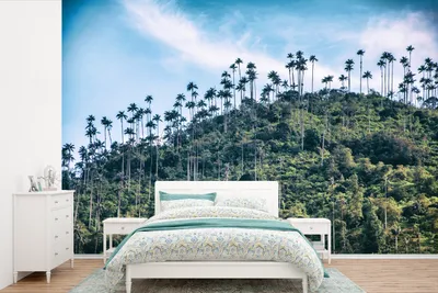 Produktbild von MuchoWow® Fototapete für Wohnzimmer oder Schlafzimmer Wandtapete Vinyl Motivtapete Berg mit Bäumen in Kolumbien - 360x240 cm - Vinyl-Tapete