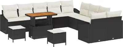 Produktbild von vidaXL Gartensofa-set 13 stk. Schwarz Poly-Rattan